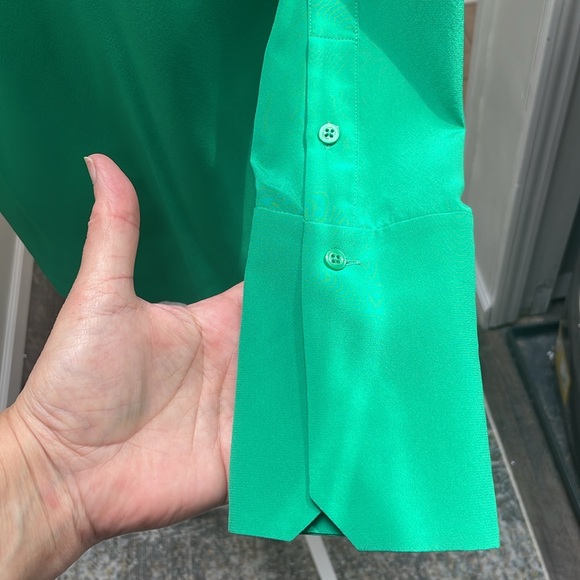 NWOT A.L.C. silk blouse In kelly green - Picture 4 of 4